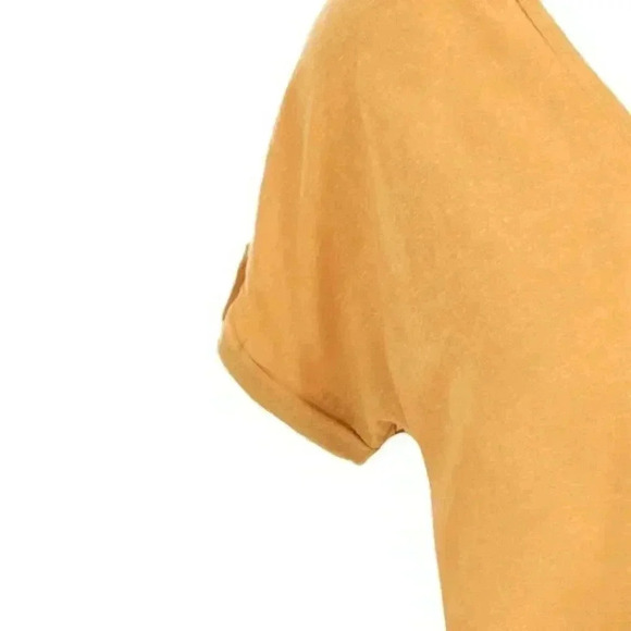 Ricki’s Linen Blend  T-Shirt Loose Fit V Neck Short Sleeve Sunflower Yellow XS - Picture 5 of 16